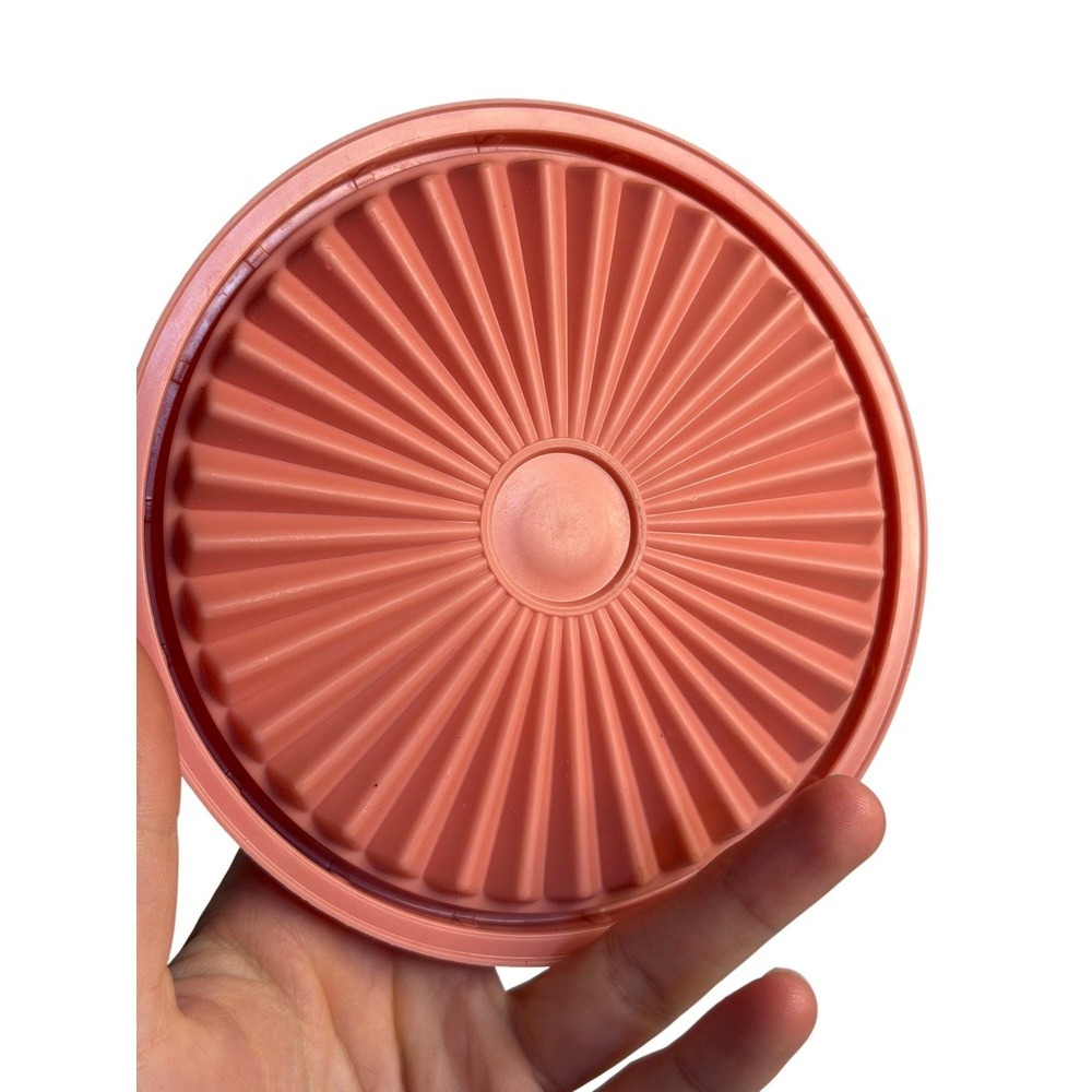 VTG 1980s Tupperware Dusty Rose Replacement Lid Servalier Starburst‎ Kitchenware